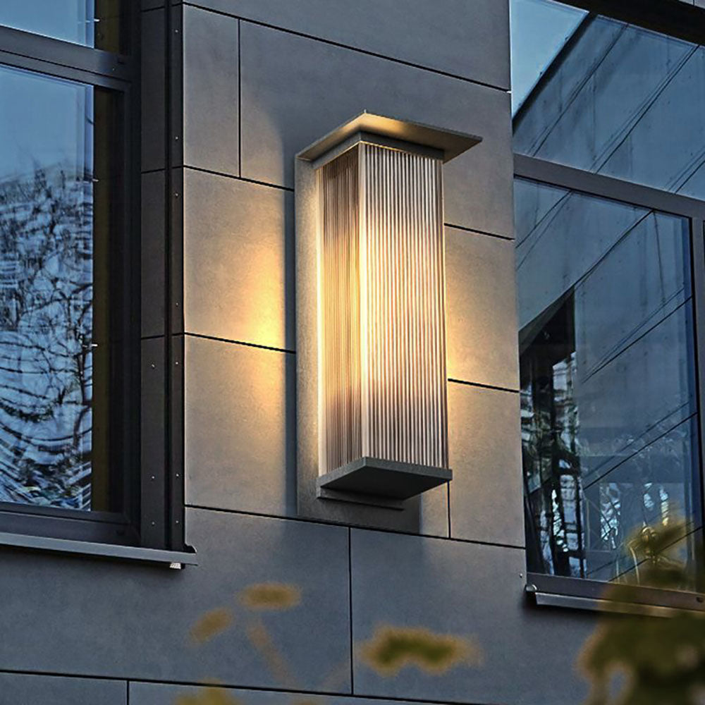 Orr Moderno Rettangolare LED Applique da Esterno Nero Metallo Corridoio/Giardino