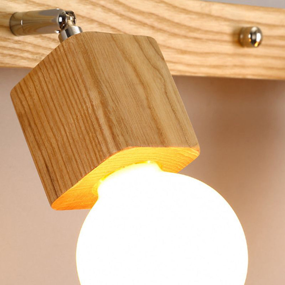 Ozawa Moderna LED Applique Metallo Legno Quadrato Impermeabile Sfera Bagno