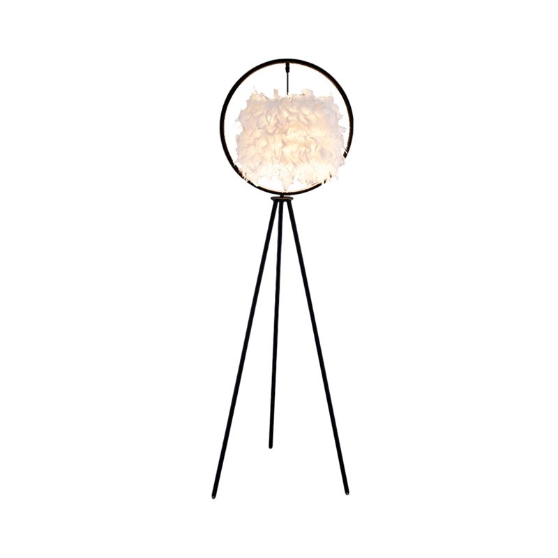 O'Moore Piuma Anello Lampade da Terra, 2 Colori, LED