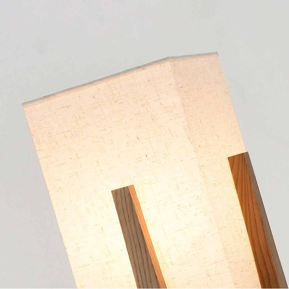 Ozawa Moderne LED Lampada da Terra Rettangolare Legno/Tessuto