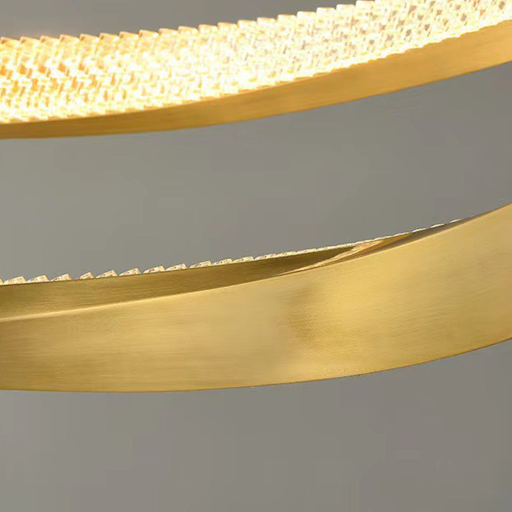 Kirsten Minimalismo LED Squillo Lampade a Sospensione Metallo Acrilico Oro/Nero Soggiorno/Camera da Letto