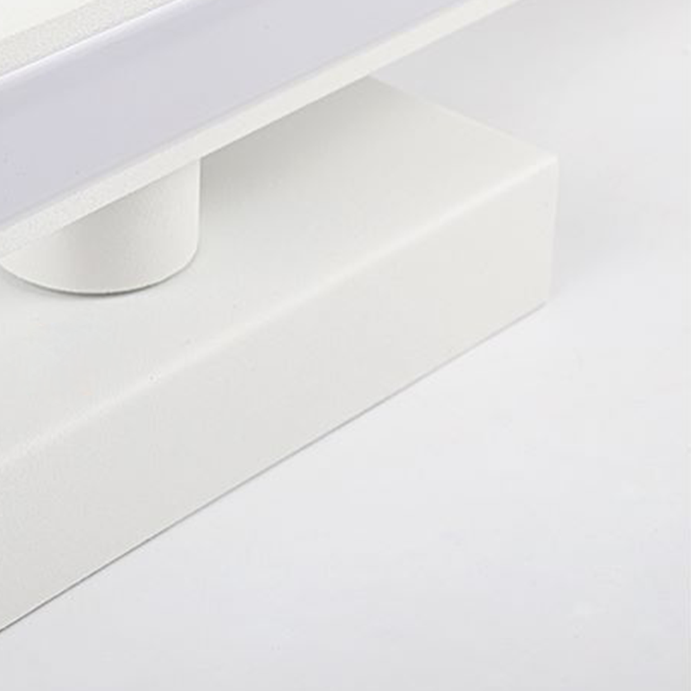 Leigh Minimalismo LED Applique Rettangolo Anteriore Vanity Metallo Bianco Bagno