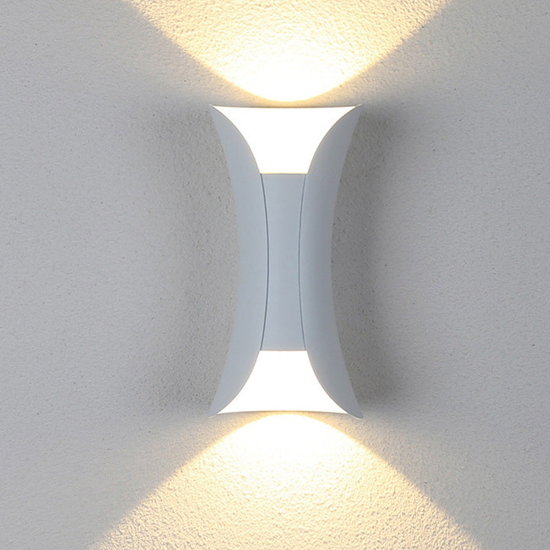 Orr Minimalismo LED Applique da Esterno Curva Montate Corridoio Nero/Oro/Bianco Corridoio/Giardino