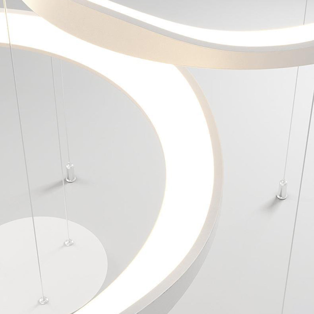 Arisha Moderna LED Lampada a Sospensione Nero/Banco Rotondo Sala da Pranzo