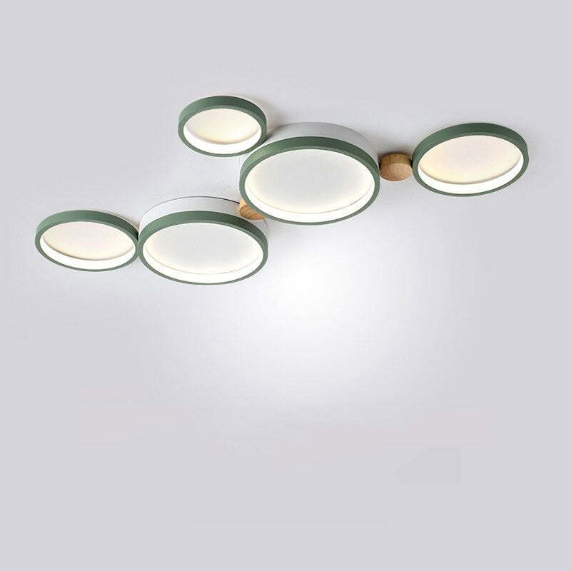 Sienna Minimalismo LED Plafoniera Bianco Rotonda Metallo Legno Soggiorno/Camera da Letto/Sala da Pranzo