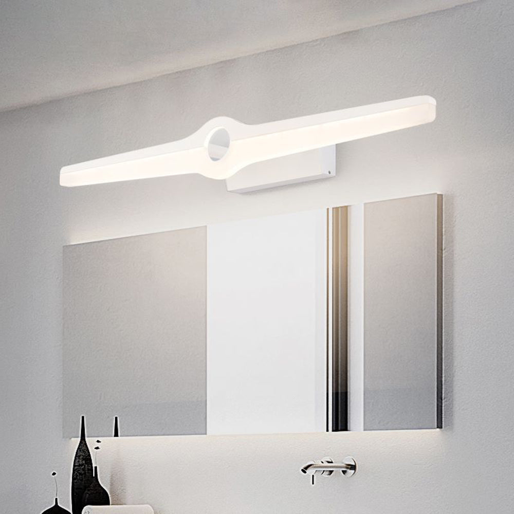 Leigh Moderni Design LED Applique Impermeabile Piccolo Arco Bianco Metallo Acrilico Bagno