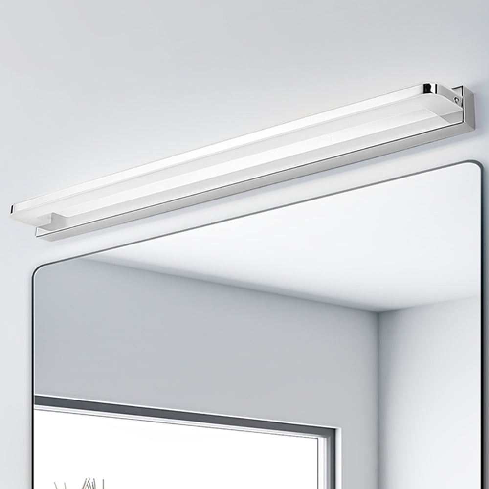 Leigh Nordico LED Lineare Metallo Specchio Anteriore Applique Cromo/Nero Bagno
