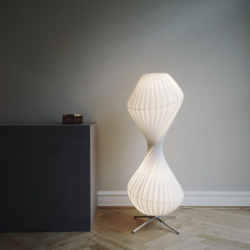 Renée Moderne LED Lampade da Terra Tessuto/Metallo Bianco Salotto