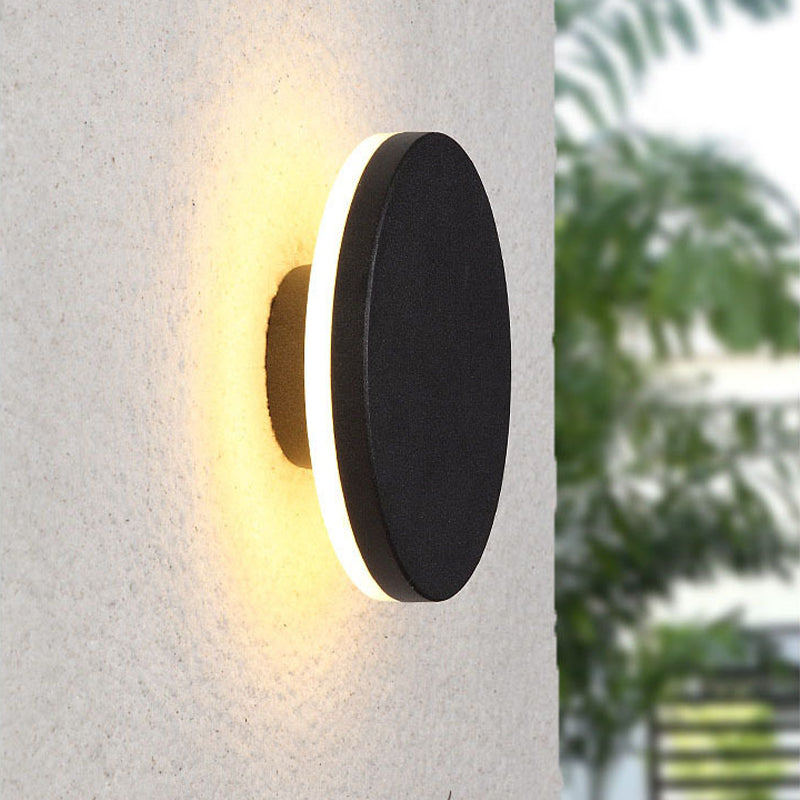 Orr Minimalista LED Applique da Esterni Nero/Bianco Rotondo/Quadrato Corridoio/Giardino