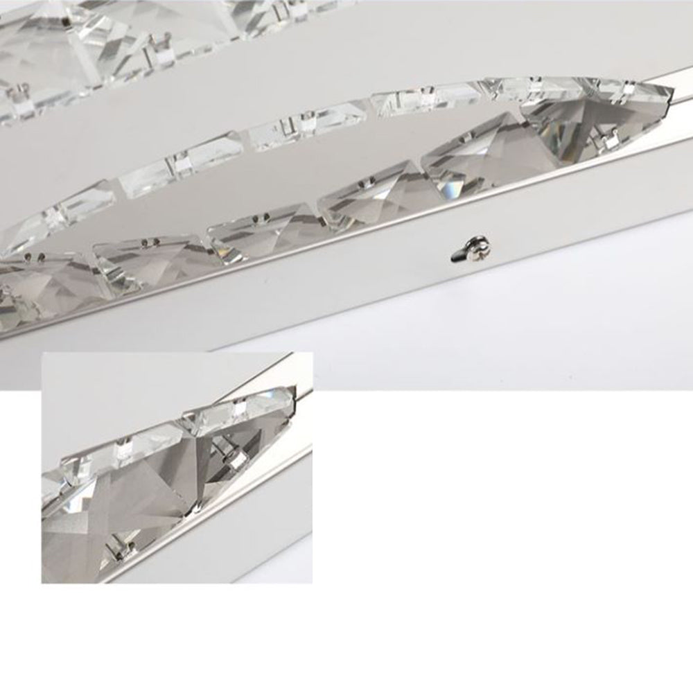 Kristy Bellissimo LED Applique Diamante Decorativa Lusso Cristallo Metallo Argento Bagno