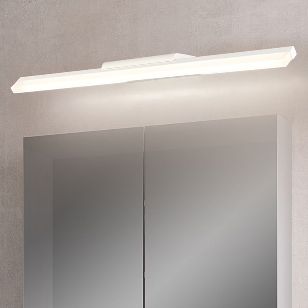 Leigh Moderno Minimalismo LED Applique Metallo Argento Specchio Bagno