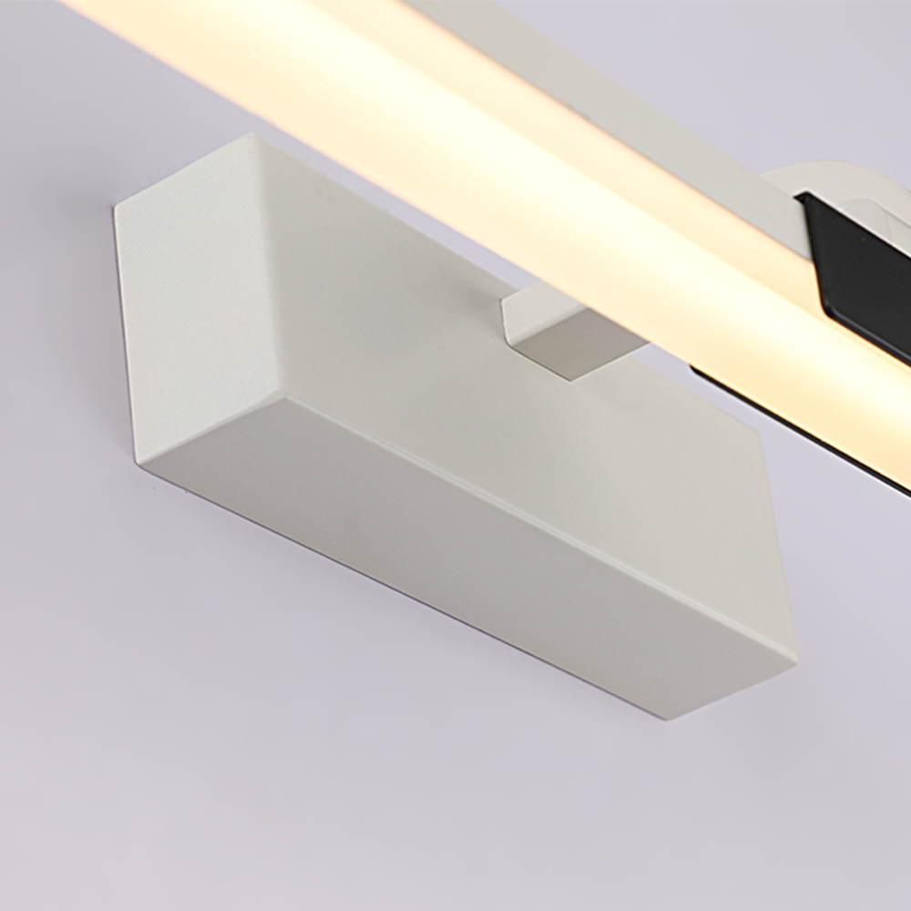 Edge Moderna LED Applique Metallo Frontale Specchio Lineare Nera/Bianca Bagno
