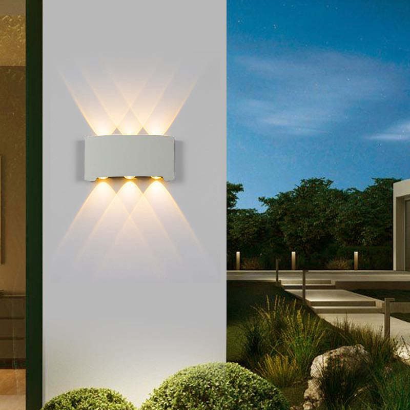 Orr Moderna LED Applique da Esterni Metallo Nero/Bianco Rettangolare Corridoio/Giardino