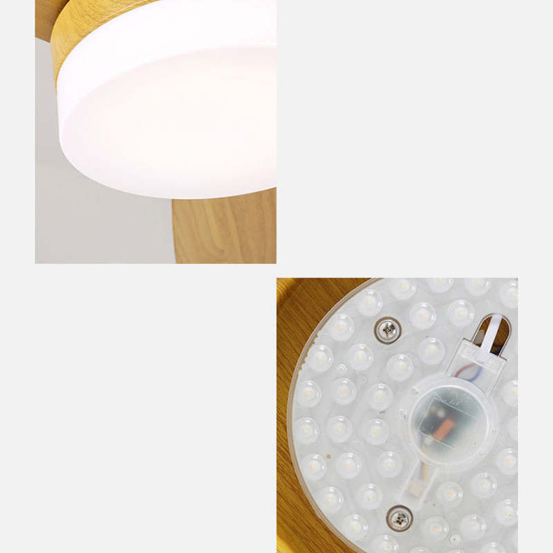 Ozawa Moderno LED Ventilatori da Soffitto Metallo/Legno/Acrilico Bianco/Legno 3-Pale