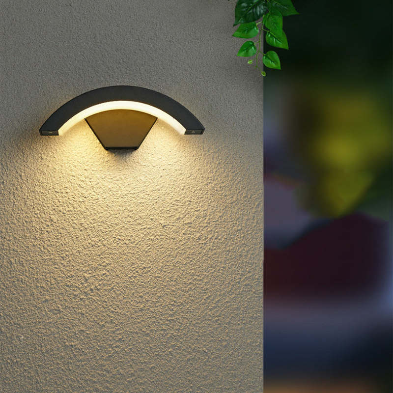 Modern Moderna Insolito LED Piccolo Applique da Esterni Metallo Acrilico Nera Impermeabile Corridoio/Giardino