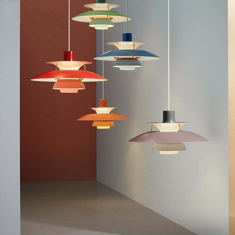 Morandi Lampada a Sospensione Arte Decorazione Metallo Colorata Frisbee Moderna
