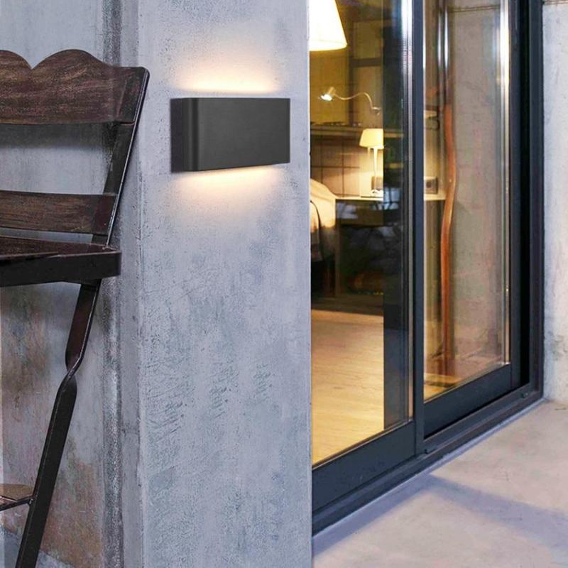Orr Moderno Design LED Applique da Esterni Metallo Nero/Bianco Rettangolare Corridoio/Giardino