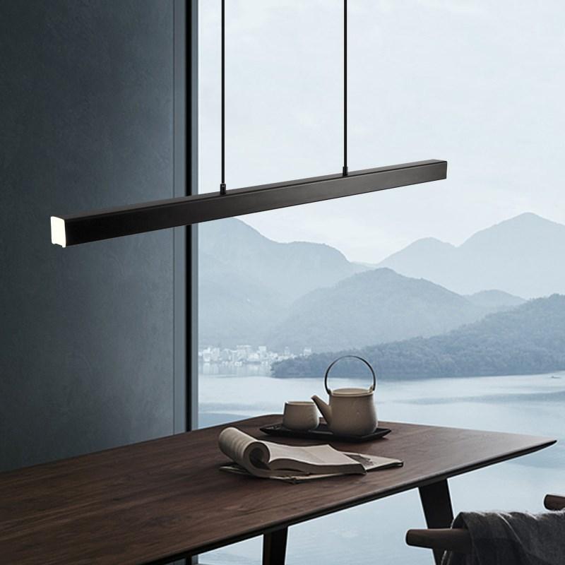 Edge LED Lampada a Sospensione Metallo Nero/Marrone Lineare Moderna