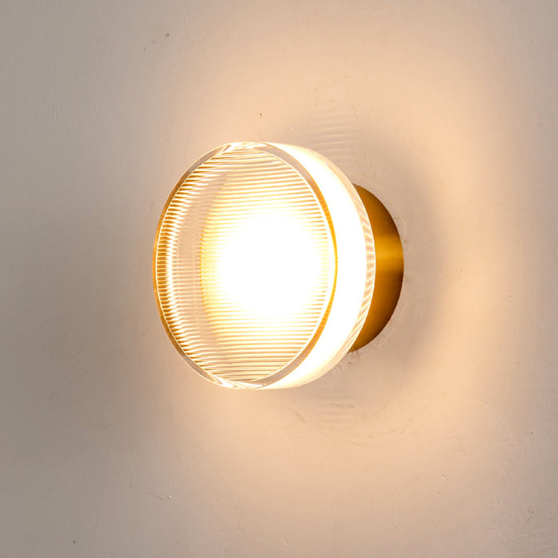 Veta Moderno LED Piccolo Applique Trasparente Metallo Acrilico Nera/Oro Soggiorno/Camera da Letto