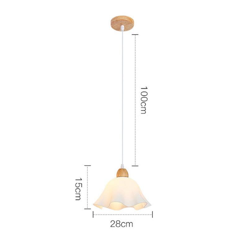 Ozawa Minimalista LED Lampade a Sospensione Fiore Acrilico/Legno Bianco