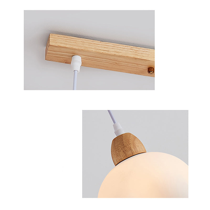 Ozawa Minimalista LED Lampade a Sospensione Fiore Acrilico/Legno Bianco