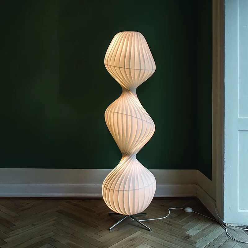 Renée Moderne LED Lampade da Terra Tessuto/Metallo Bianco Salotto