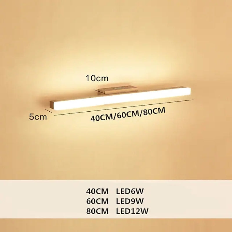 Leigh Moderno Minimalista LED Applique Legno Lineare Bagno/Soggiorno/Camera da Letto