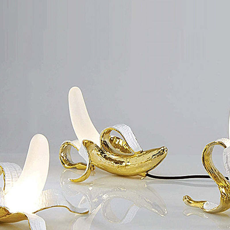 Celesta Design LED Lampade da Tavolo Resina Vetro Giallo/Oro Banana Creative Soggiorno/Camera da Letto