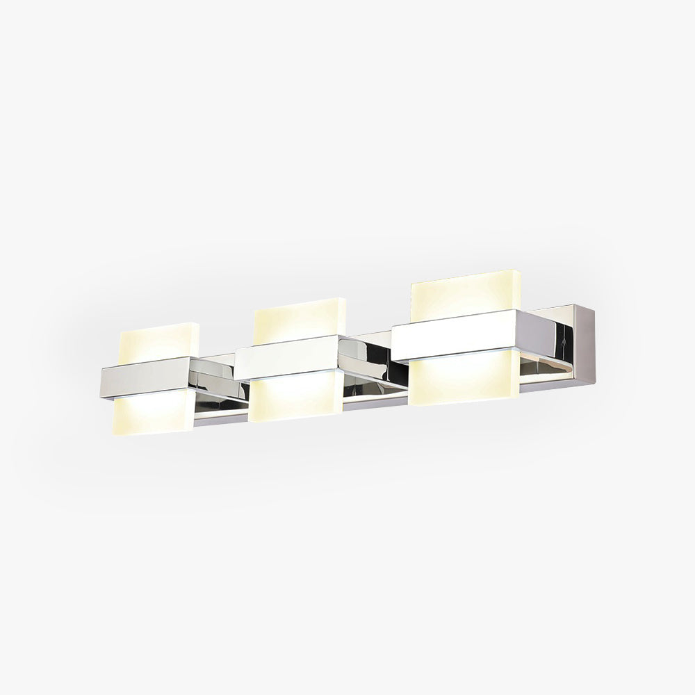 Leigh Moderni LED Applique Rettangolo Quadrato Anteriore Vanity Metallo Bianco Bagno