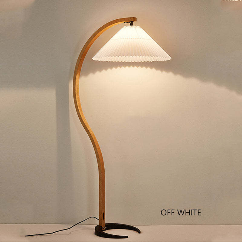 Ozawa LED Lampada da Terra Metallo/Legno Ombra Soggiorno Minimalista