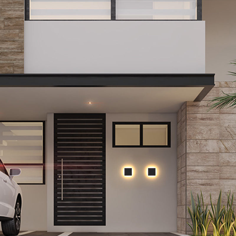 Orr Minimalista LED Applique da Esterni Nero/Bianco Rotondo/Quadrato Corridoio/Giardino
