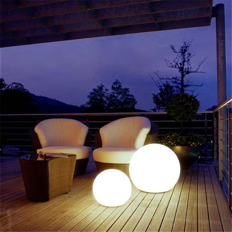 Elif Design LED Luce da Esterno Lampada da Terra Impermeabile Bianco Sfera Acrilico