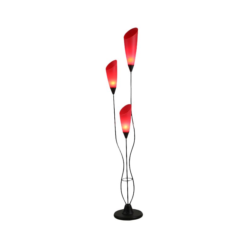 Bella Torchiere Rosso Lampade da Terra Metallo/Acrilico LED