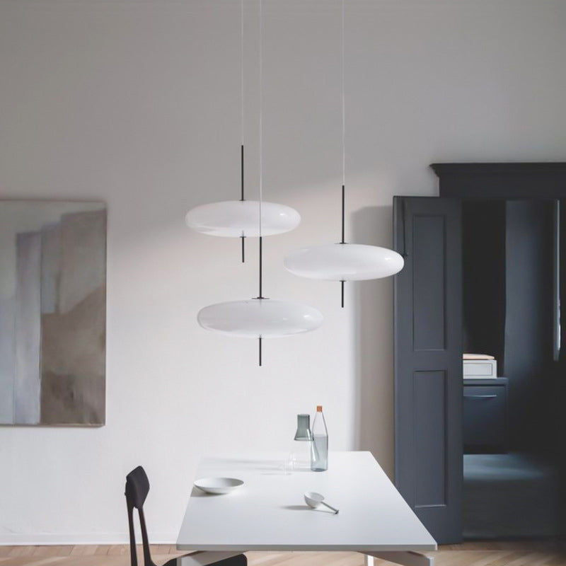 Leilani Nordico LED Moderna Lampada a Sospensione Ovale Singola Bianco