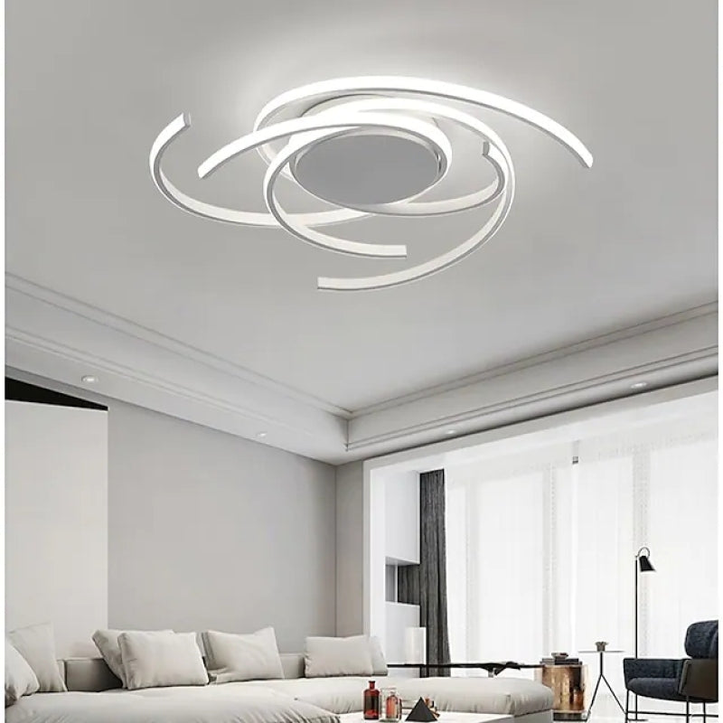 Lacey Moderno LED Minimalismo Multi Arco Tipo Linea Plafoniere Nero/Bianco Metallo Soggiorno/Camera da Letto