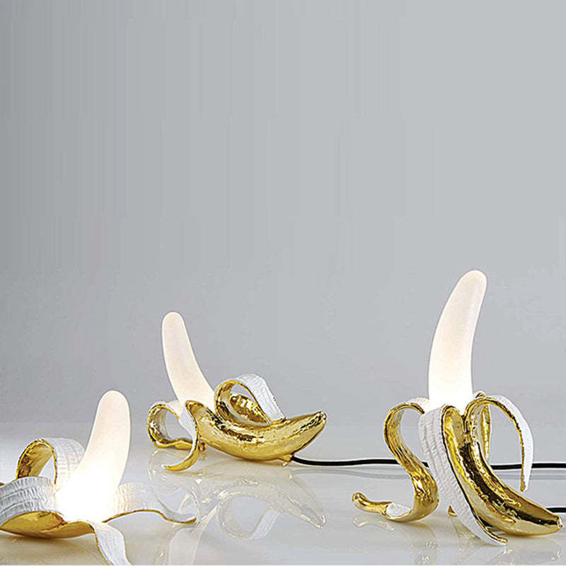 Celesta Design LED Lampade da Tavolo Resina Vetro Giallo/Oro Banana Creative Soggiorno/Camera da Letto