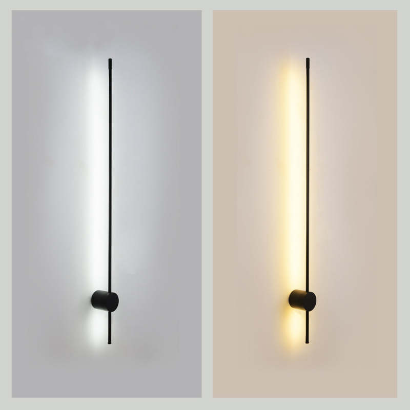 Edge Moderno Minimalismo LED Linea Applique Metallo Nera Soggiorno/Camera da Letto/Corridoio