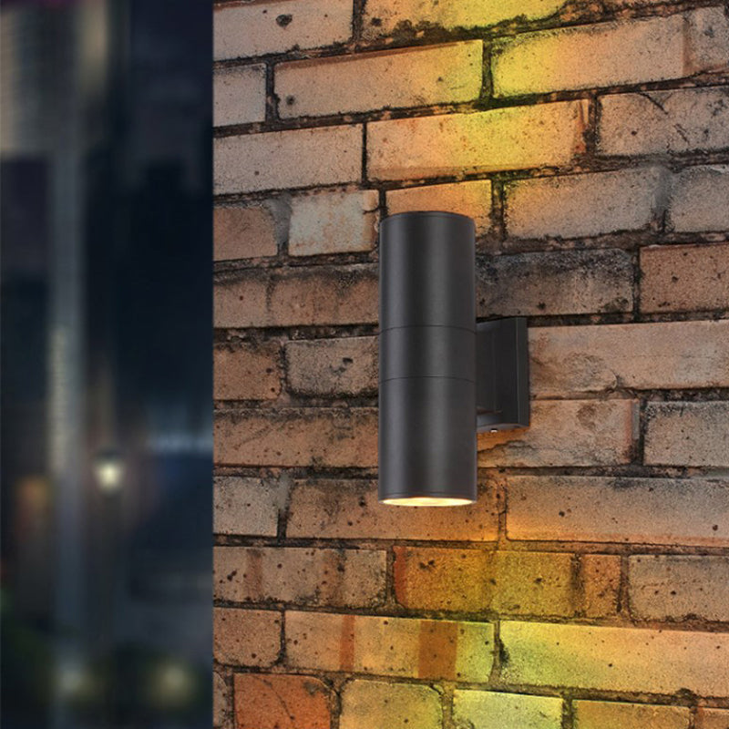 Orr Moderne LED Lampade da Esterno Metallo Nero Doppio-Luci Minimalista