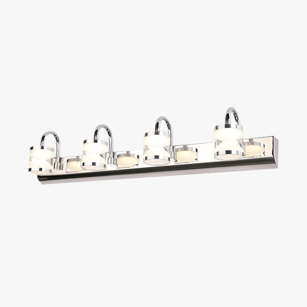 Leigh Moderni Design LED Applique Cilindrico Impermeabile Piccolo Argento Metallo Bagno