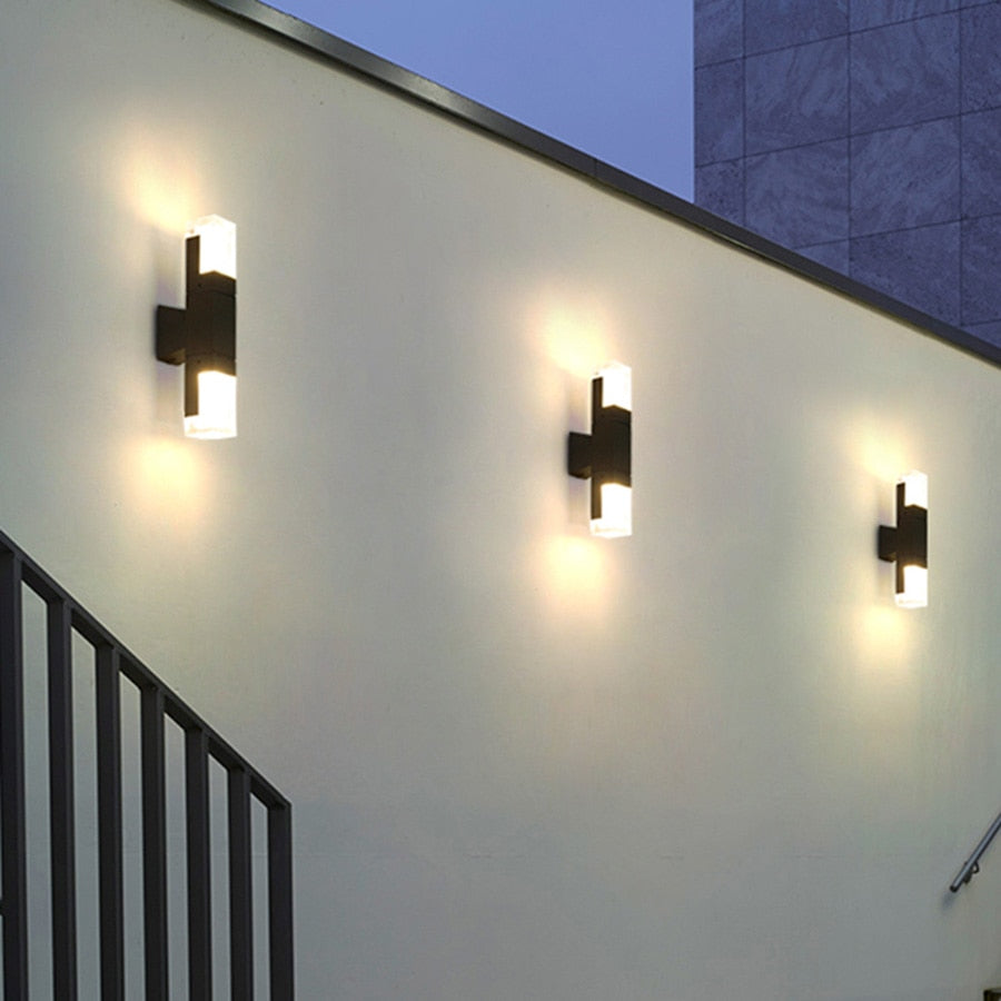 Orr Moderno LED Applique da Esterni Metallo Nero Rettangolare Impermeabile