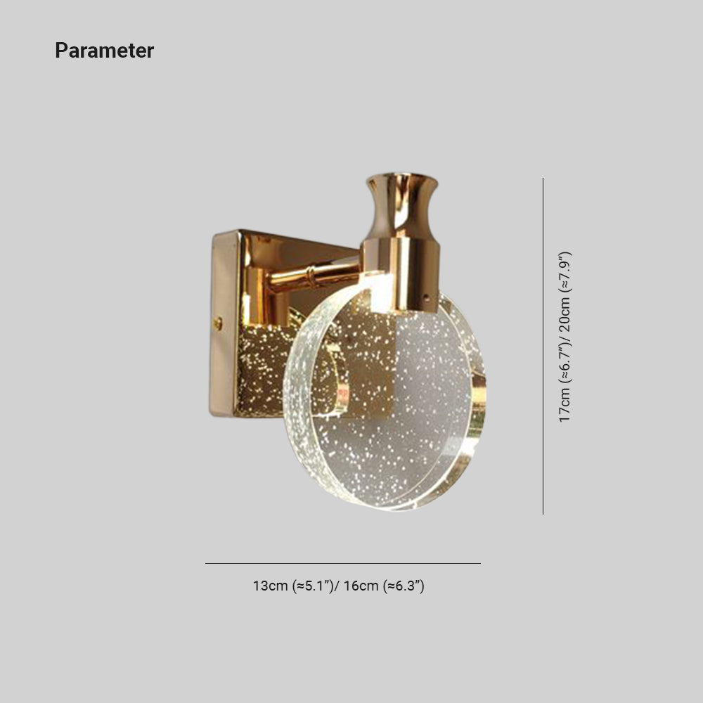 Kristy Design LED Moderni Girare Applique Metallo Oro/Argento Specchio Bagno