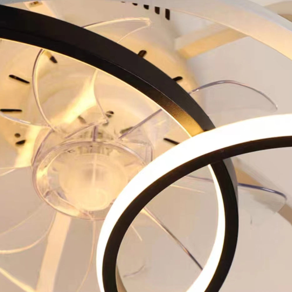 Arisha Design LED Ventilatore a Soffitto con Luce Metallo Acrilico Soggiorno/Camera da Letto