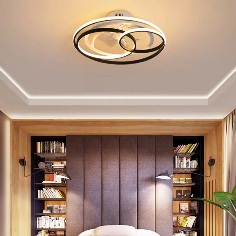 Arisha Design LED Ventilatore a Soffitto con Luce Metallo Acrilico Soggiorno/Camera da Letto
