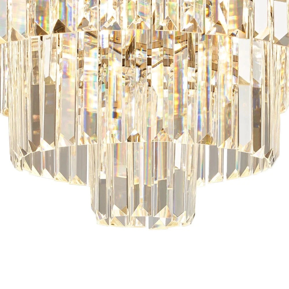 Arisha Lampada a Sospensione Decorativa di Lusso Moderna LED in Cristallo e Metallo Nero/Oro ad Anello per Camera da Letto/Soggiorno