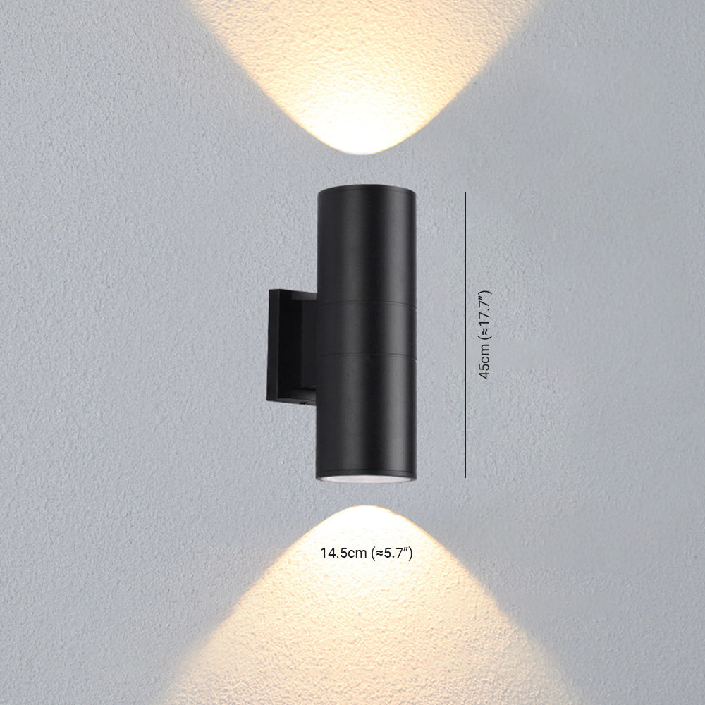 Orr Moderne LED Lampade da Esterno Metallo Nero Doppio-Luci Minimalista