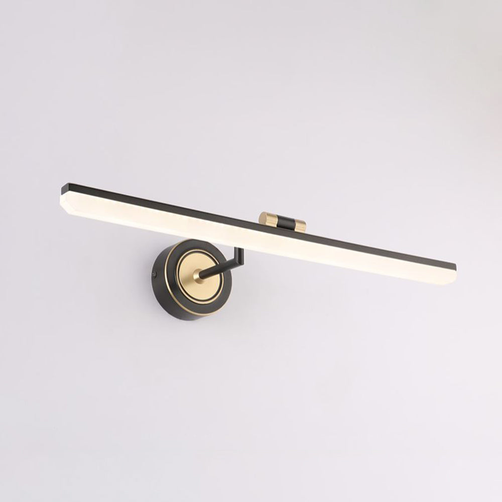 Leigh Design Vintage LED Applique Rettangolo Lineare Specchio Metallo Anteriore Nero/Oro Bagno