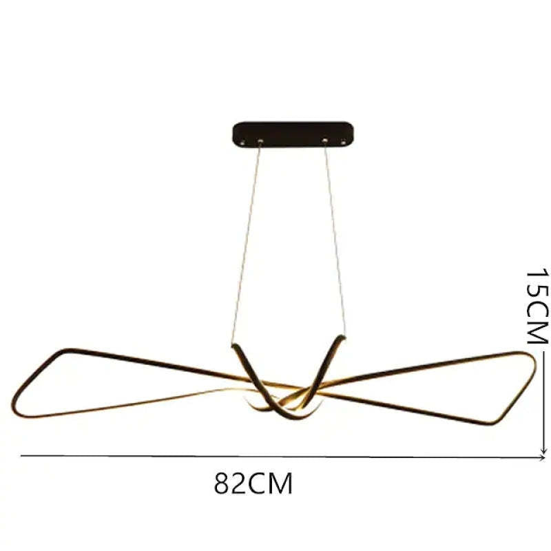 Bouvet Moderna LED Lampada a Sospensione Metallo Nero/Oro Lineare Soggiorno/Camera da Letto/Sala da Pranzo