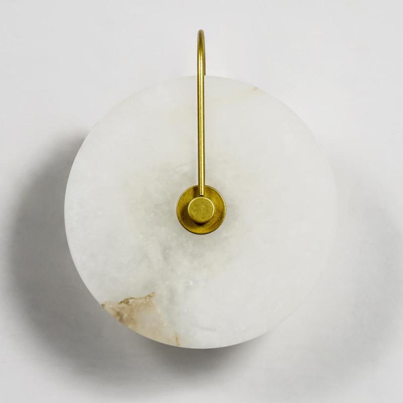 Jade Applique Marmo Artificiale Oro/Nero Rotonda Comodino Giada