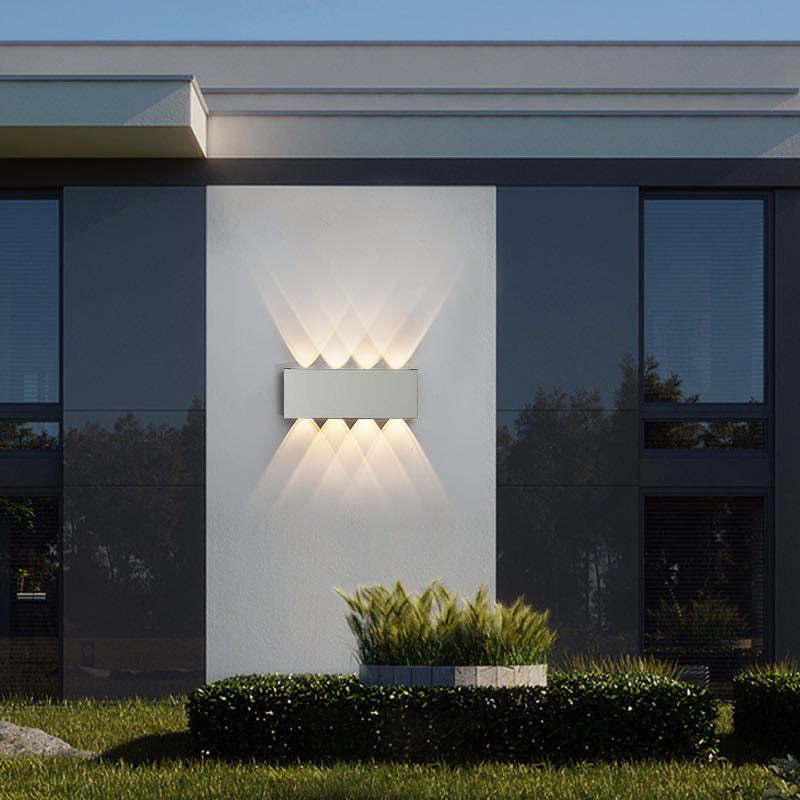 Orr Moderna LED Applique da Esterni Metallo Nero/Bianco Rettangolare Corridoio/Giardino
