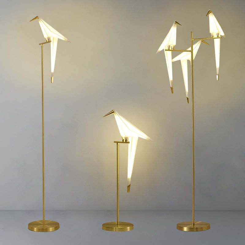 Clifford Moderno LED Design Lampada da Terra Oro Uccello Metallo Sala da Pranzo/Soggiorno/Camera da Letto